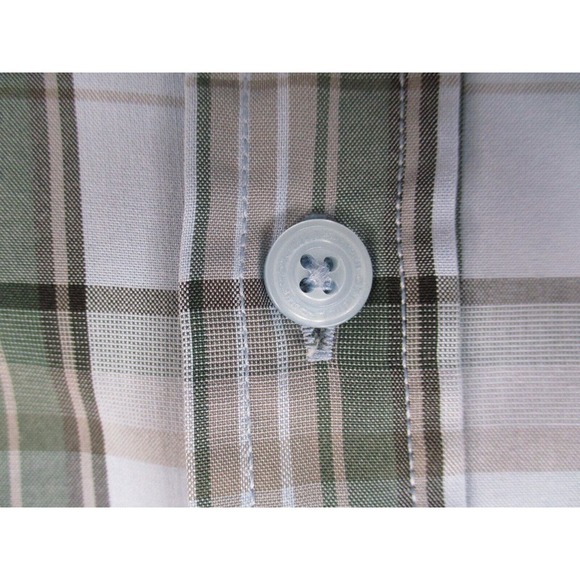 Oneill Shirt Mens Medium Blue Plaid Button Down Short‎ Sleeve Pocket - Picture 6 of 12